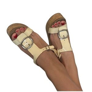 Pedro Garcia Sandal Wedge Cork Platform T-Strap shoes